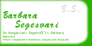 barbara segesvari business card